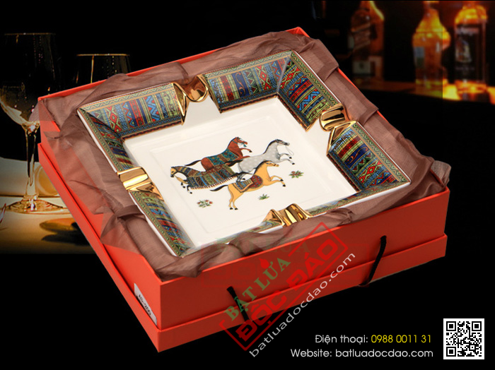 Gạt tàn Cigar (xì gà) Cohiba gốm sứ chính hãng loại 4 điếu - Mã SP: G422