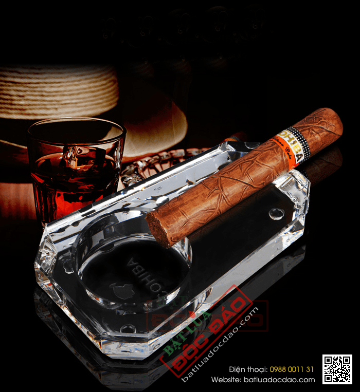 Gạt tàn Cigar (xì gà) Cohiba loại 1 điếu chất liệu pha lê cao cấp - Mã SP: GT001
