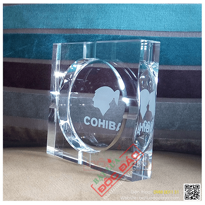 Gạt tàn Cigar (xì gà) Cohiba loại 4 điếu pha lê cao cấp - Mã SP: GT004