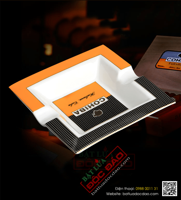 Gạt tàn Cigar (xì gà) Cohiba màu cam chính hãng - Mã SP: P5603A