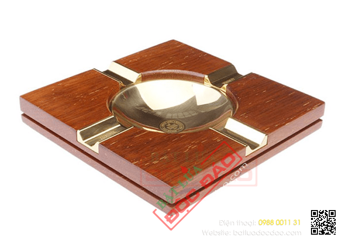 Gạt tàn xì gà (cigar) gỗ 4 điếu chính hãng Lubinski - Mã SP: LBG029