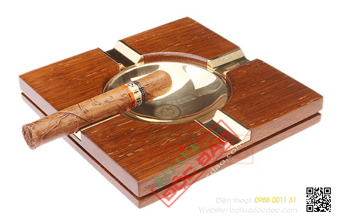 Gạt tàn xì gà (cigar) gỗ 4 điếu chính hãng Lubinski - Mã SP: LBG029