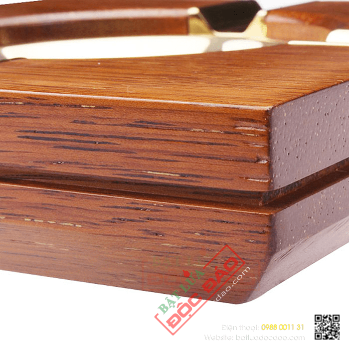 Gạt tàn xì gà (cigar) gỗ 4 điếu chính hãng Lubinski - Mã SP: LBG029