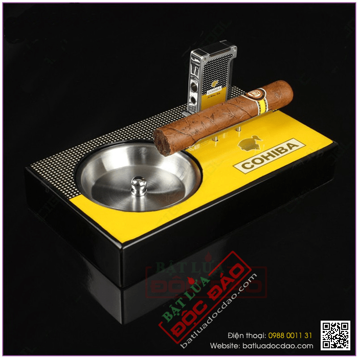 Gạt tàn Cigar (xì gà) kèm bật lửa Cigar Cohiba chính hãng - Mã SP: G107