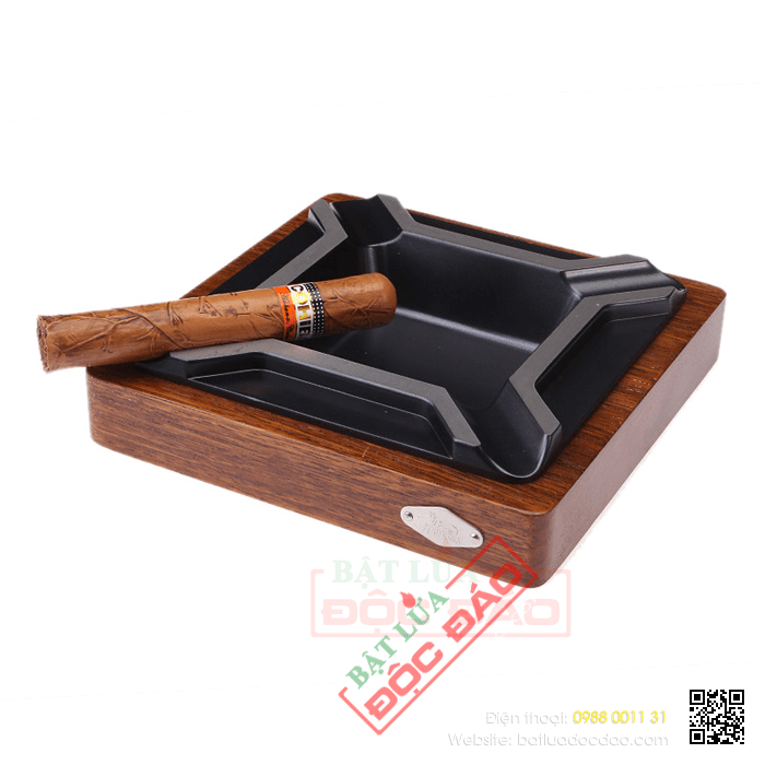 Gạt tàn Cigar (xì gà) Lubinski chất liệu gỗ, kim loại cao cấp - Mã SP: LB071