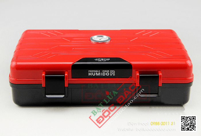 Hộp giữ ẩm Cigar (xì gà) Humidor loại 10 điếu kiểu dáng vali - Mã SP: PC081