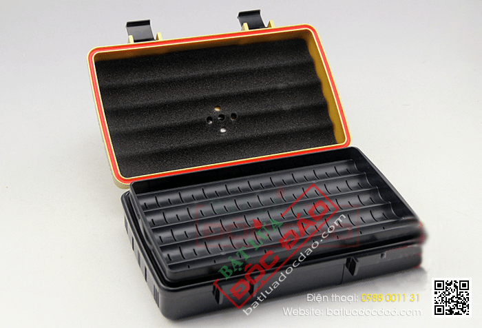 Hộp giữ ẩm Cigar (xì gà) Humidor loại 10 điếu kiểu dáng vali - Mã SP: PC081