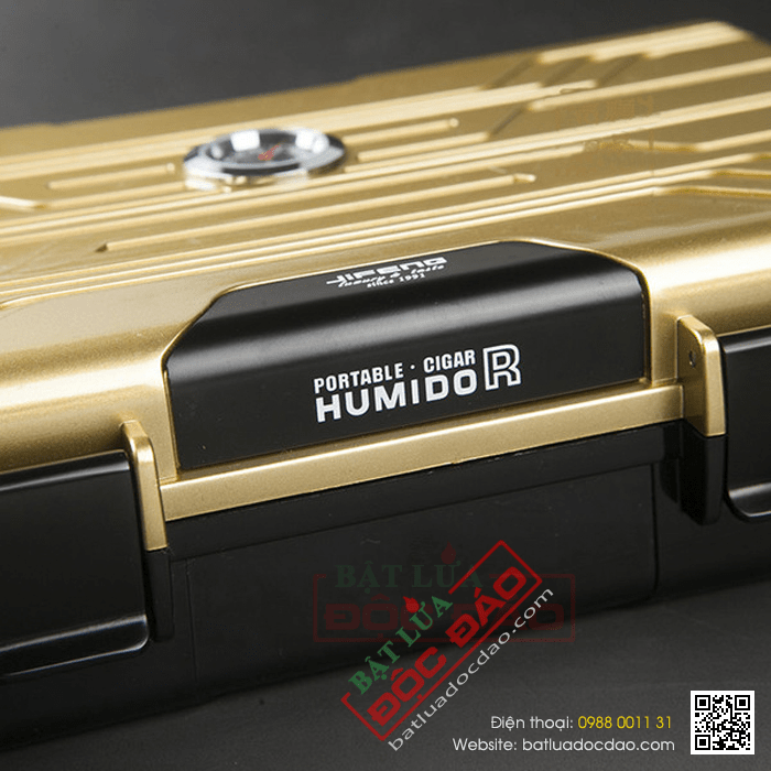 Hộp giữ ẩm Cigar (xì gà) Humidor loại 10 điếu kiểu dáng vali - Mã SP: PC081