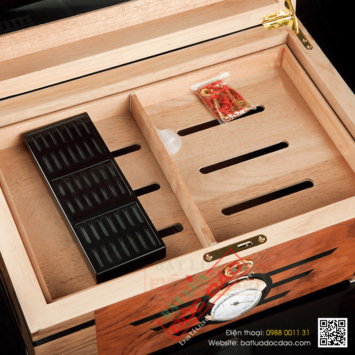 Hộp giữ ẩm Cigar (xì gà) Trinidad loại 100 điếu có khóa - Mã SP: T001