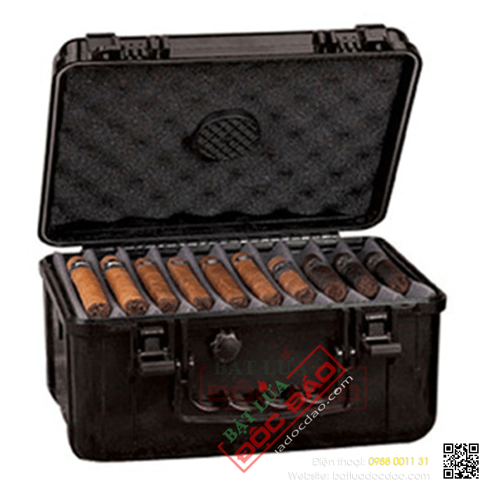 Hộp giữ ẩm Cigar (xì gà) Xikar màu đen kiểu vali- Mã SP: 280XL