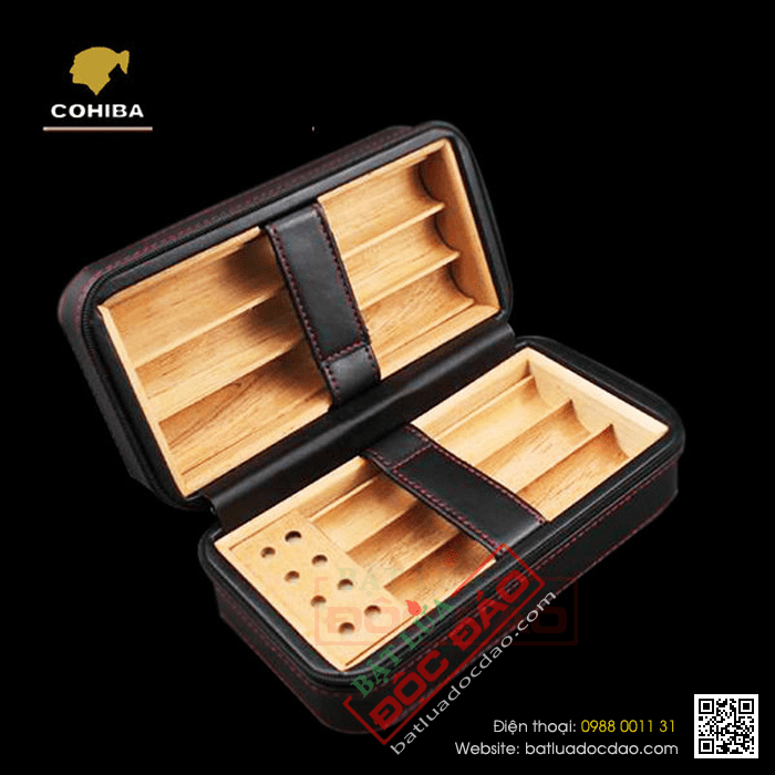 Hộp đựng Cigar (xì gà) Cohiba loại 6 điếu màu đen chính hãng - Mã SP: 021
