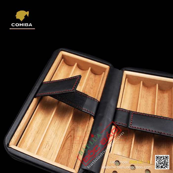 Hộp đựng Cigar (xì gà) Cohiba loại 6 điếu màu đen chính hãng - Mã SP: 021