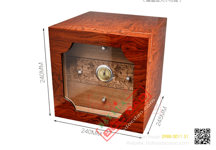 Hộp giữ ẩm bảo quản xì gà (cigar) Lubinski cao cấp - Mã SP: RA32