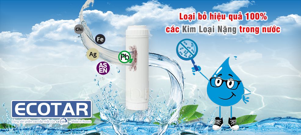 Máy lọc nước Geyser Ecotar 4 xử lý hiệu quả 100% kim loại nặng trong nước