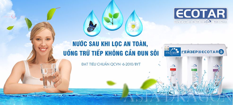 Nước lọc qua máy lọc nước Ecotar 4 có thể uống trực tiếp, không cần đun sôi