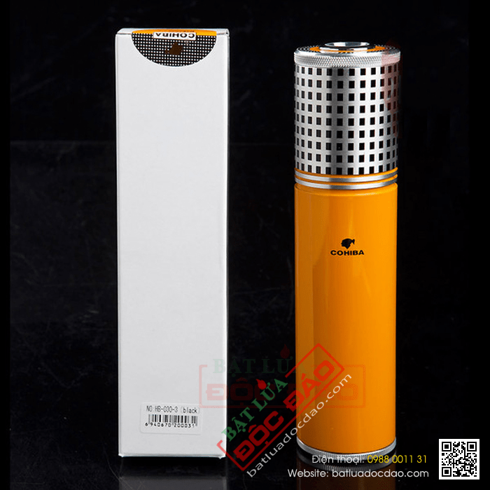 Ống đựng Cigar (xì gà) Cohiba chính hãng màu vàng - Mã SP: P321A