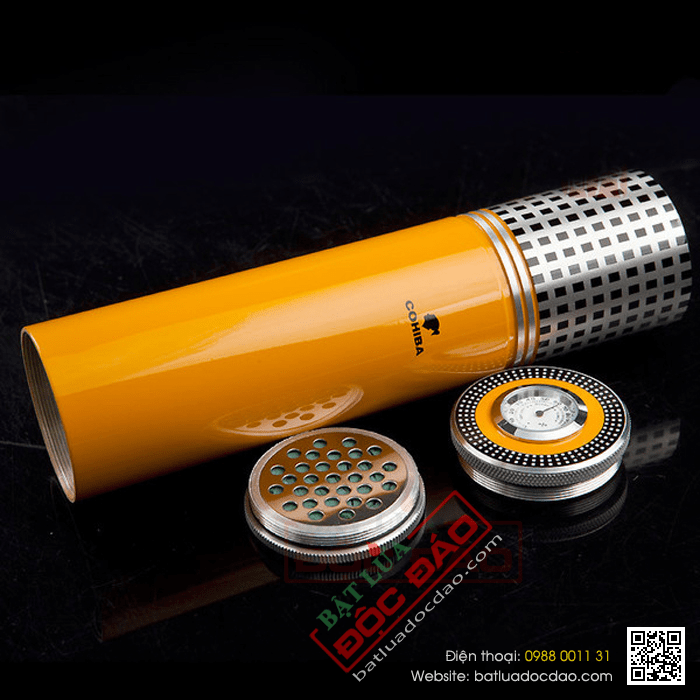 Ống đựng Cigar (xì gà) Cohiba chính hãng màu vàng - Mã SP: P321A