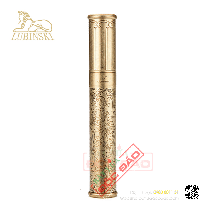 Ống đựng Cigar (xì gà) Cohiba chính hãng loại 1 điếu màu đồng - Mã SP: HB028