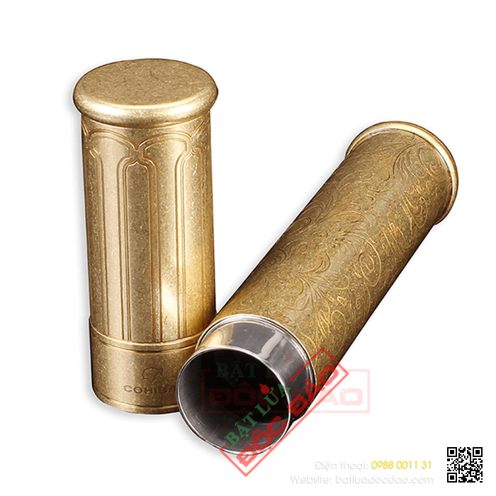 Ống đựng Cigar (xì gà) Cohiba chính hãng loại 1 điếu màu đồng - Mã SP: HB028