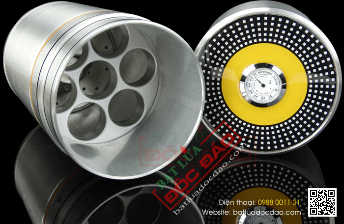 Ống đựng Cigar (xì gà) Cohiba chính hãng loaị 7 điếu màu trắng bạc - Mã SP: D004