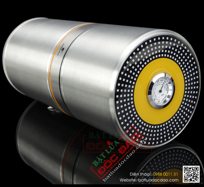 Ống đựng Cigar (xì gà) Cohiba chính hãng loaị 7 điếu màu trắng bạc - Mã SP: D004