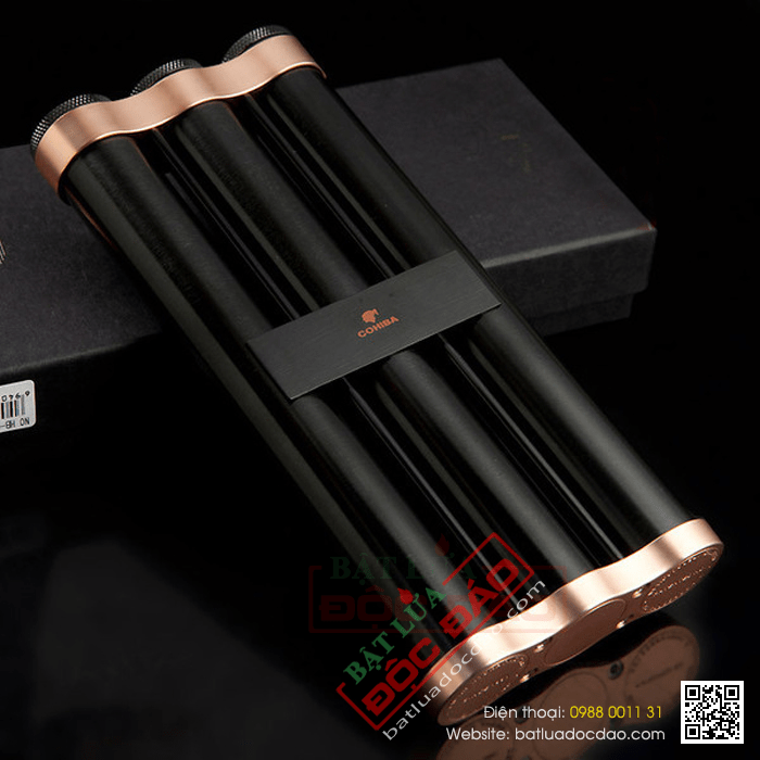 Ống đựng Cigar (xì gà) Cohiba chính hãng màu đen loại 3 điếu - Mã SP: D007