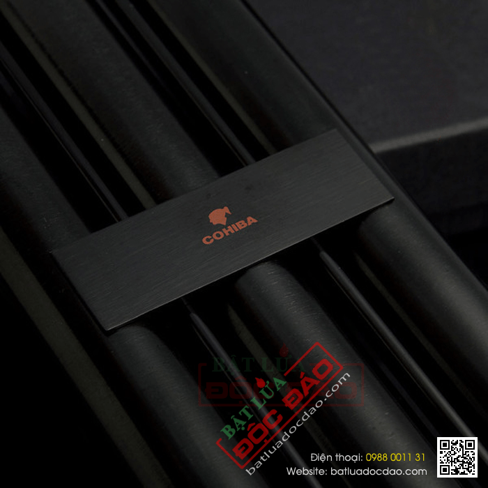 Ống đựng Cigar (xì gà) Cohiba chính hãng màu đen loại 3 điếu - Mã SP: D007