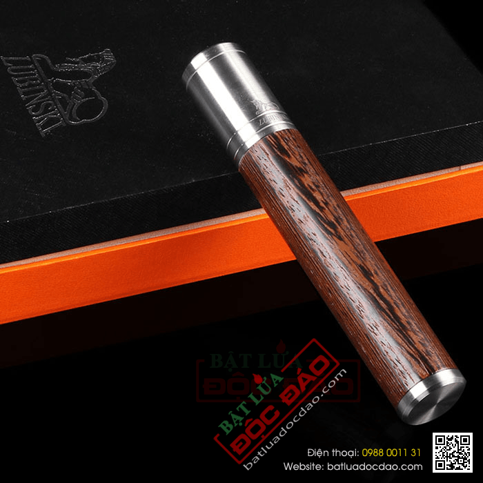 Ống đựng Cigar (xì gà) Lubinski chính hãng gỗ bọc kim loại - Mã SP: D012A