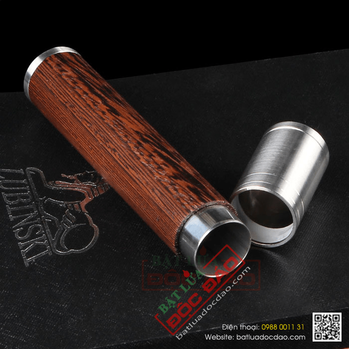 Ống đựng Cigar (xì gà) Lubinski chính hãng gỗ bọc kim loại - Mã SP: D012A
