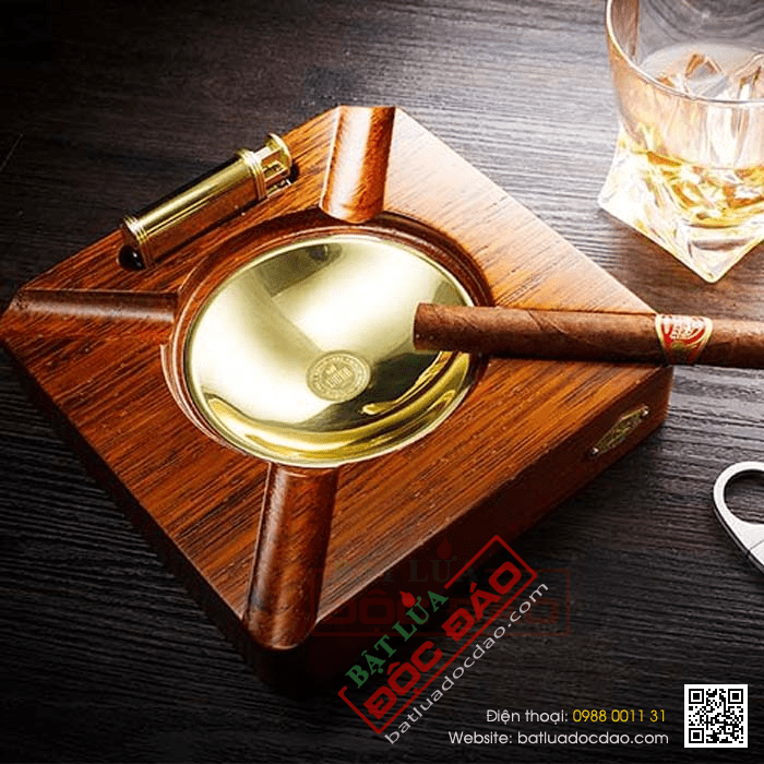 Set gạt tàn xì gà, bật lửa khò hút xì gà chính hãng Lubinski - Mã SP: LBG27