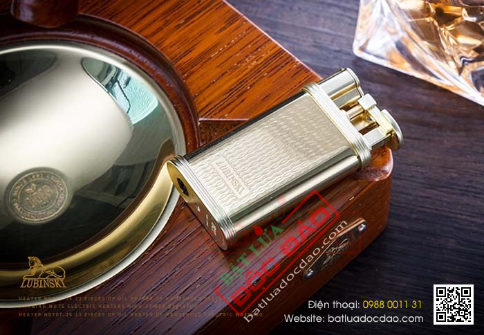 Set gạt tàn xì gà, bật lửa khò hút xì gà chính hãng Lubinski - Mã SP: LBG27
