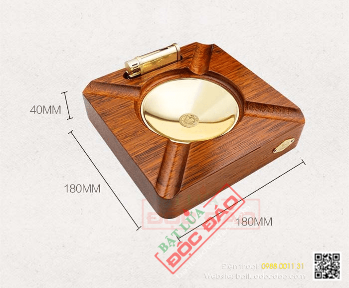 Set gạt tàn xì gà, bật lửa khò hút xì gà chính hãng Lubinski - Mã SP: LBG27