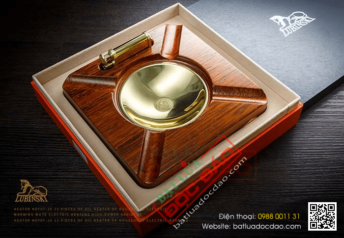 Set gạt tàn xì gà, bật lửa khò hút xì gà chính hãng Lubinski - Mã SP: LBG27