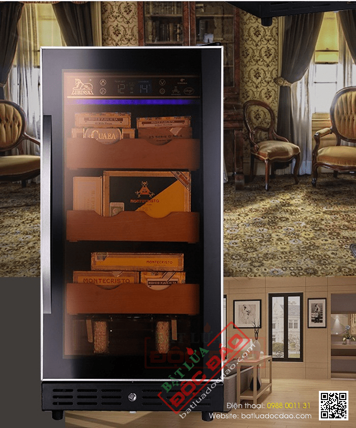 Tủ bảo quản Cigar (xì gà) cắm điện 3 tầng cao cấp - Mã SP: RA777