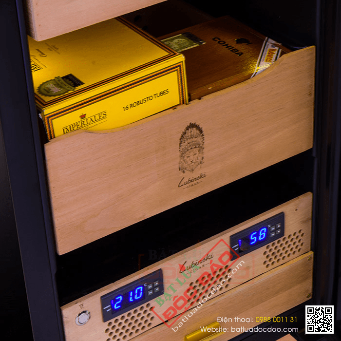 Tủ bảo quản xì gà cắm điện Lubinski 5 tầng, có khóa - Mã SP: RA330