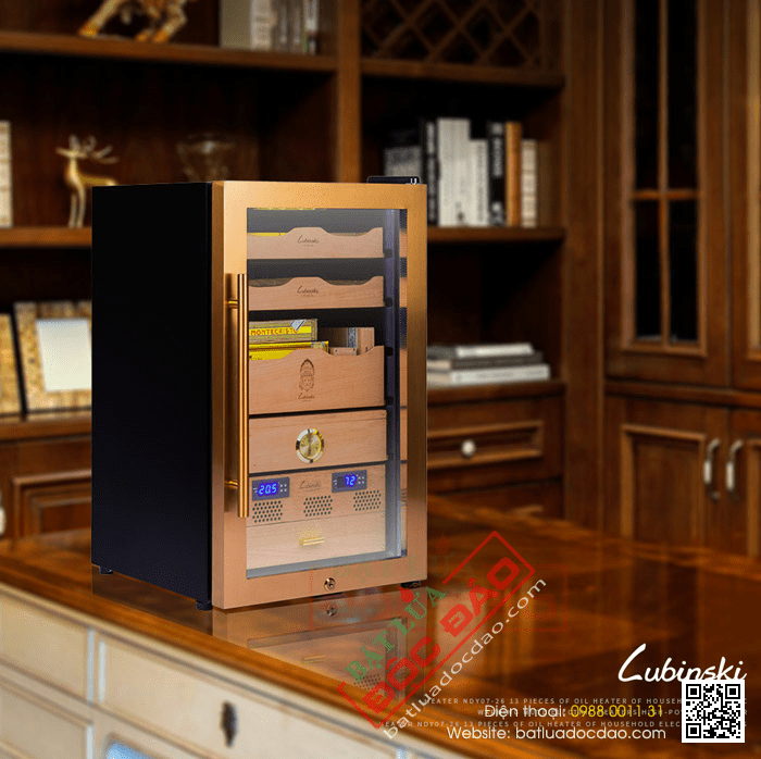Tủ bảo quản giữ ẩm xì gà cắm điện Lubinski 3 tầng - Mã SP: RA220