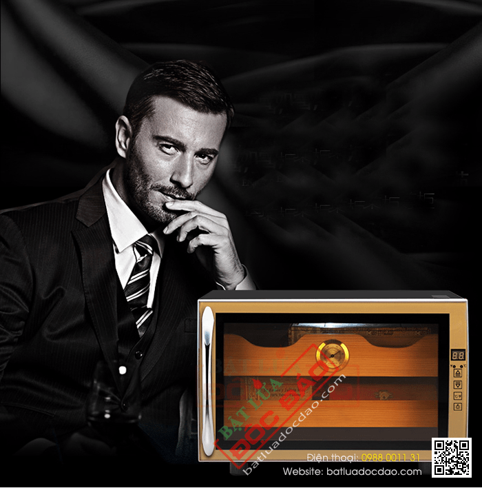 Tủ bảo quản Cigar (xì gà) cắm điện 2 tầng cao cấp - Mã SP: H727