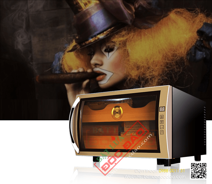 Tủ bảo quản Cigar (xì gà) cắm điện 2 tầng cao cấp - Mã SP: H727