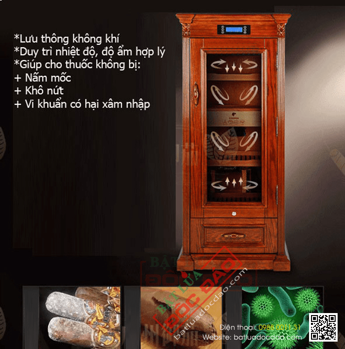 Tủ điện bảo quản giữ ẩm xì gà Cohiba 7 tầng - Mã SP: CH18