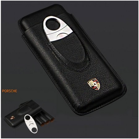 Ảnh của Set bao da, dao cắt Cohiba logo Porsche - Mã SP: BP01