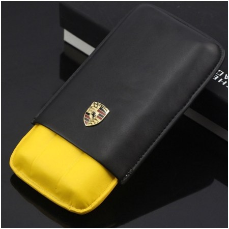 Ảnh của Bao da Cohiba chính hãng loại 3 điếu logo Porsche - Mã SP: PC1002L