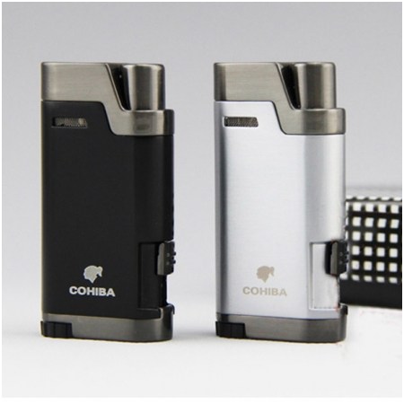 Ảnh của Bật lửa Cohiba chính hãng loại 2 tia lửa khò có thiết bị đục xì gà - Mã SP: BLH079